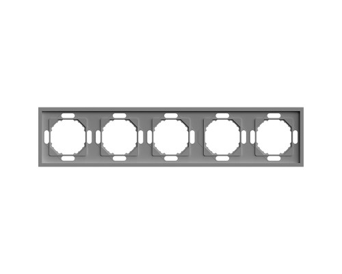 Рамка STEKKER, PFR00-5005-10 5-местная, серия Эмили, платиново-серый, soft touch 49966 Рамка STEKKER, PFR00-5005-10 5-местная, серия Эмили, платиново-серый, soft touch 49966