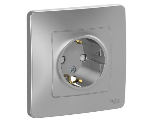 Розетка 2К+З Systeme Electric Blanca 16A 250V со шторками алюминий BLNRS001113 Розетка 2К+З Systeme Electric Blanca 16A 250V со шторками алюминий BLNRS001113