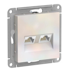 Розетка компьютерная двойная RJ45 Systeme Electric AtlasDesign 5e кат UTP жемчужная ATN000485