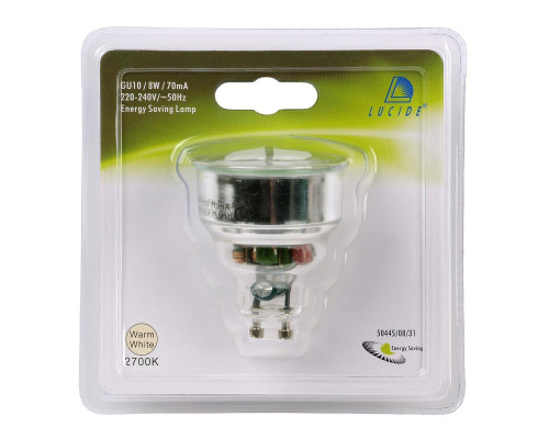 Лампа люминесцентные Lucide GU10 8W 2700K прозрачная 50445/08/31 Лампа люминесцентные Lucide GU10 8W 2700K прозрачная 50445/08/31
