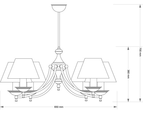Подвесной светильник KUTEK San Marino Aba?ur SAN-ZW-6(P/A)CR Подвесной светильник KUTEK San Marino Aba?ur SAN-ZW-6(P/A)CR