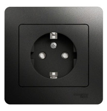 Розетка 2К+З Systeme Electric Glossa 16A 250V со шторками антрацит GSL000744