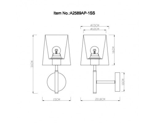 Бра Arte Lamp Rodos A2589AP-1SS