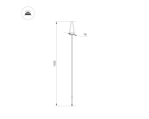 Ландшафтный светодиодный светильник Arlight LGD-Cono-Boll-H1500-7W Warm3000 037521 Ландшафтный светодиодный светильник Arlight LGD-Cono-Boll-H1500-7W Warm3000 037521