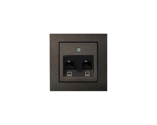 Розетка 2хRJ45 Liregus Epsilon антрацит 28-1151 Розетка 2хRJ45 Liregus Epsilon антрацит 28-1151