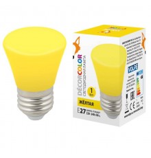 Лампа светодиодная Volpe E27 1W желтая LED-D45-1W/YELLOW/E27/FR/С BELL UL-00005641