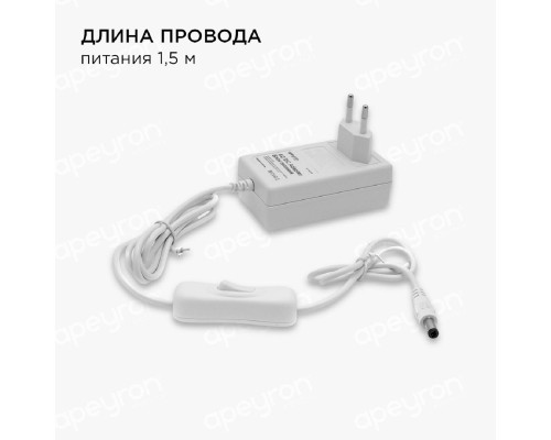 Светодиодная влагозащищенная лента Apeyron 4,8W/m 60LED/m 5050SMD теплый белый 5M 10-27 Светодиодная влагозащищенная лента Apeyron 4,8W/m 60LED/m 5050SMD теплый белый 5M 10-27