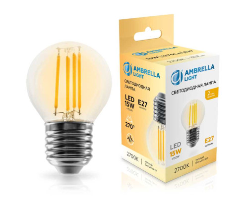 Лампа светодиодная Шар G45 15W 2700K Ambrella light Bulding 451523 Лампа светодиодная Шар G45 15W 2700K Ambrella light Bulding 451523
