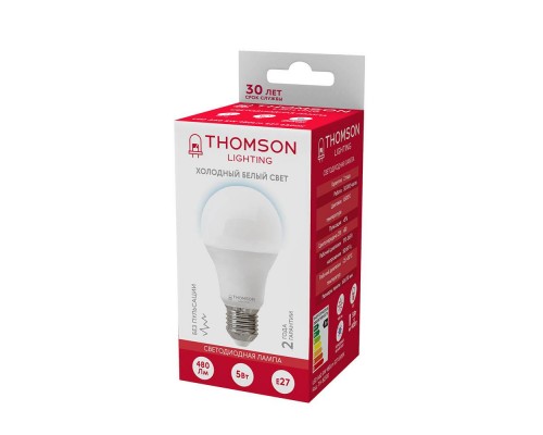 Лампа светодиодная Thomson E27 5W 6500K груша матовая TH-B2300