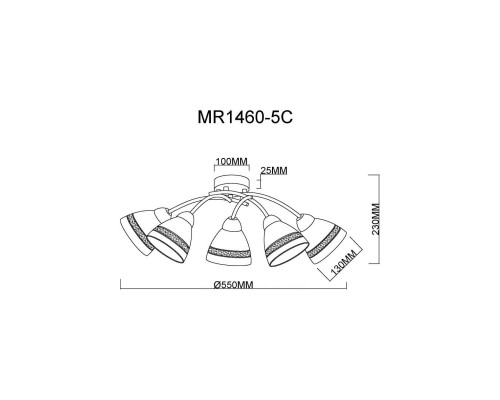 Потолочная люстра MyFar Emily MR1460-5C Потолочная люстра MyFar Emily MR1460-5C