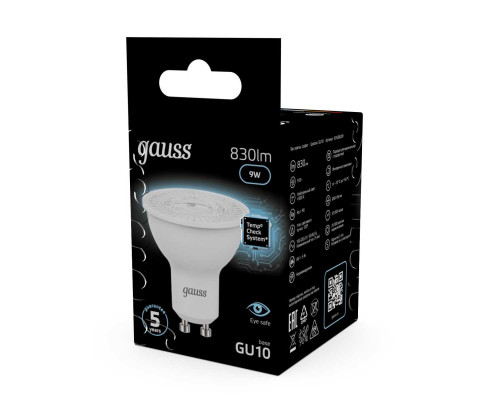 Лампа светодиодная Gauss GU10 9W 4100K матовая 101506209 Лампа светодиодная Gauss GU10 9W 4100K матовая 101506209
