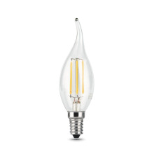Лампа светодиодная филаментная Gauss E14 9W 4100К прозрачная 104801209