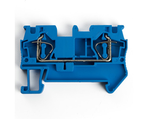 Зажим пружинный, 2-проводной проходной ЗНИ - 2,5 (JXB ST 2,5), синий STEKKER