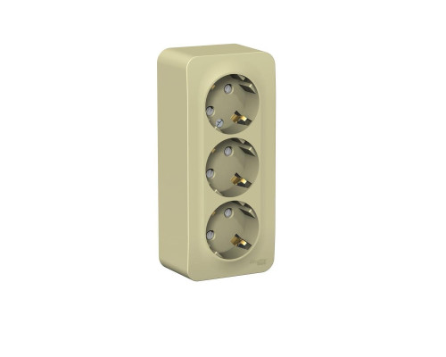 Розетка тройная Systeme Electric Blanca 16A 250V с заземлением и шторками бежевая BLNRA011317 Розетка тройная Systeme Electric Blanca 16A 250V с заземлением и шторками бежевая BLNRA011317