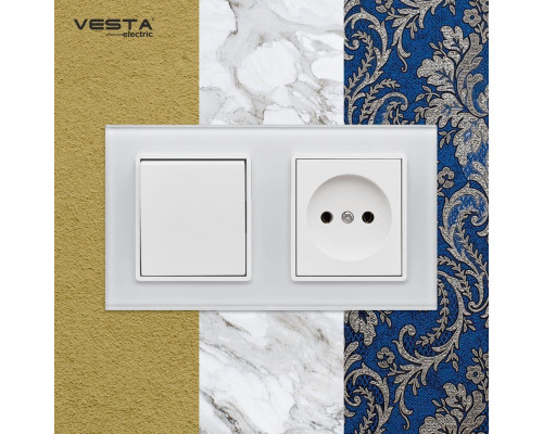 Рамка 2-постовая Vesta-Electric Exclusive White белый FRM050202BEL Рамка 2-постовая Vesta-Electric Exclusive White белый FRM050202BEL