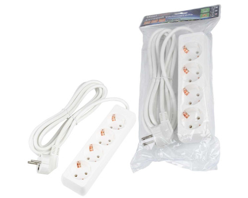 Удлинитель Uniel Ultra 4гн х 3м с/з S-GCU4-3 White UL-00010006 Удлинитель Uniel Ultra 4гн х 3м с/з S-GCU4-3 White UL-00010006