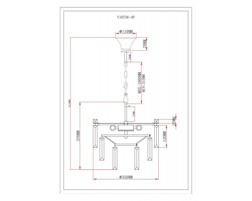 Подвесная люстра Moderli Crystal V10736-4P Подвесная люстра Moderli Crystal V10736-4P