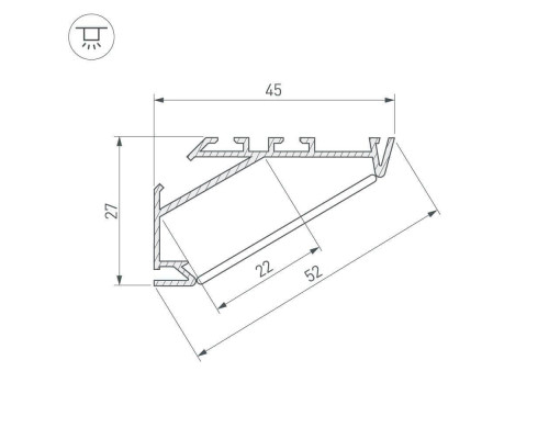 Профиль Arlight KLUS-P45.30-2000 ANOD 025469 Профиль Arlight KLUS-P45.30-2000 ANOD 025469