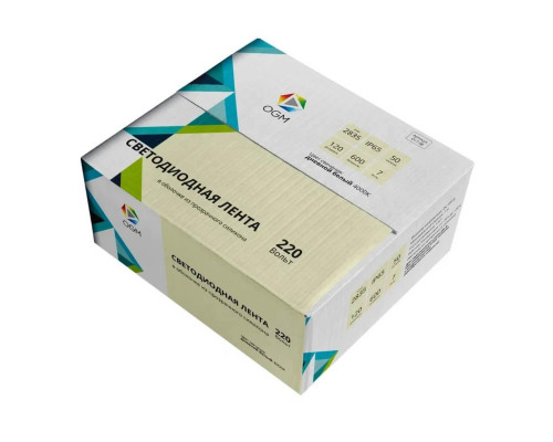 Светодиодная влагозащищенная лента OGM 7W/m 120LED/m 2835SMD дневной белый 50M O17-08 Светодиодная влагозащищенная лента OGM 7W/m 120LED/m 2835SMD дневной белый 50M O17-08