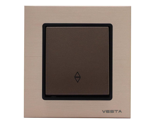Выключатель одноклавишный проходной Vesta-Electric Exclusive Champagne Metallic шампань FVK050206BSH Выключатель одноклавишный проходной Vesta-Electric Exclusive Champagne Metallic шампань FVK050206BSH