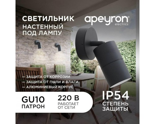 Уличный настенный светильник Apeyron Grafite 11-117