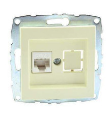 Розетка компьютерная RJ45 Mono Electric Despina/ Larissa 6 кат крем 500-001705-125