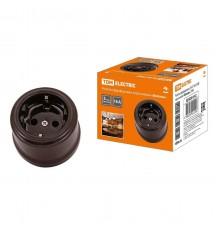 Розетка 2P+PE TDM Electric Болонь коричневая SQ1820-0412