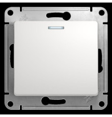 Переключатель одноклавишный проходной Systeme Electric Glossa 10A 250V с подсветкой белый GSL000163