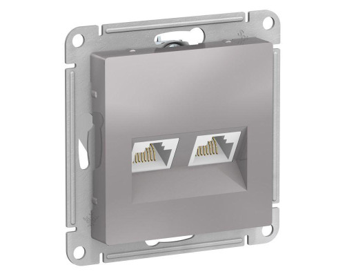 Розетка компьютерная двойная RJ45 Systeme Electric AtlasDesign 5e кат UTP алюминий ATN000385 Розетка компьютерная двойная RJ45 Systeme Electric AtlasDesign 5e кат UTP алюминий ATN000385