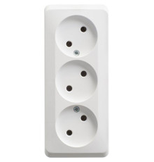 Розетка тройная 2К Systeme Electric Этюд 16A 250V белая PA16-009B