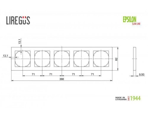 Рамка 5-постовая Liregus Epsilon шампань 28-3225 Рамка 5-постовая Liregus Epsilon шампань 28-3225