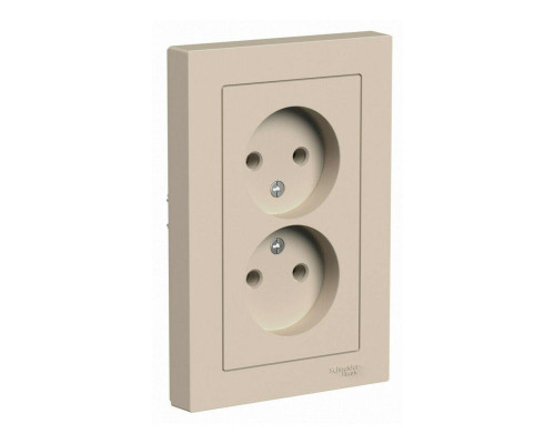 Розетка двойная 2К Systeme Electric AtlasDesign 16A 250V песочный ATN001220 Розетка двойная 2К Systeme Electric AtlasDesign 16A 250V песочный ATN001220