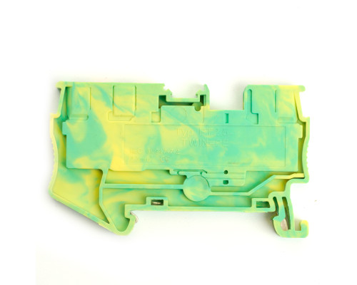 Зажим пружинный, 3-проводной проходной ЗНИ - 2,5 , JXB PT 2.5  TW, желтый, зеленый LD573-1-25