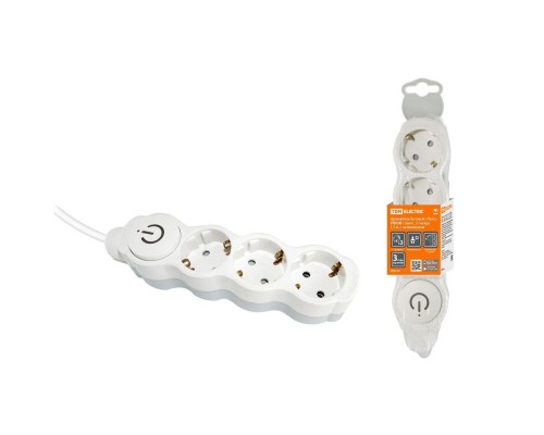 Удлинитель TDM Electric Люкс УЛ03В 3гн 1,5м с/з SQ1303-0130