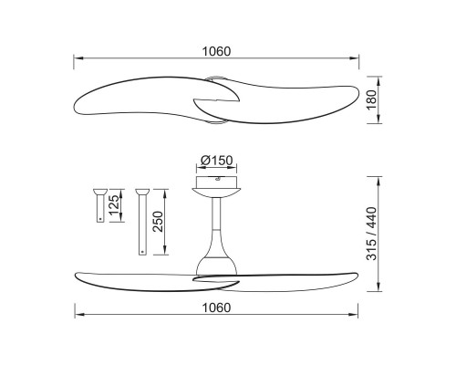 Люстра-вентилятор Mantra IPANEMA II 9037