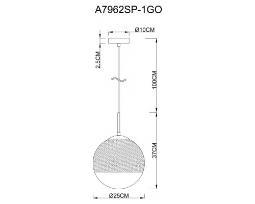 Подвесной светильник Arte Lamp Jupiter Gold A7962SP-1GO