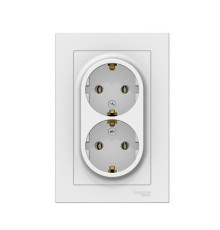 Розетка двойная 2К+З Systeme Electric AtlasDesign 16A 250V белая ATN000124