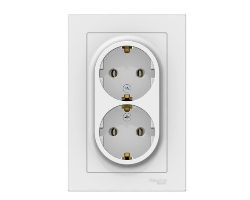 Розетка двойная 2К+З Systeme Electric AtlasDesign 16A 250V белая ATN000124 Розетка двойная 2К+З Systeme Electric AtlasDesign 16A 250V белая ATN000124