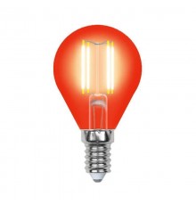 Лампа светодиодная филаментная Uniel E14 5W красная LED-G45-5W/RED/E14 GLA02RD UL-00002985