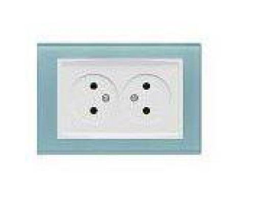 Розетка двойная 2P Vesta-Electric Exclusive Blue голубой FRZ00040011SIN