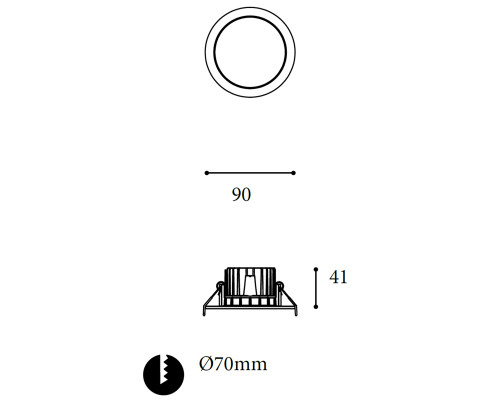 Встраиваемый светильник ВОСХОД ELST.7.40.IN.WW
