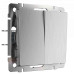 Выключатель двухклавишный Werkel (cеребряный рифленый) W1122009 4690389159626