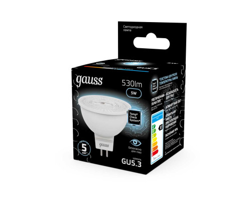 Лампа светодиодная Gauss GU5.3 5W 4100K матовая 101505205 Лампа светодиодная Gauss GU5.3 5W 4100K матовая 101505205
