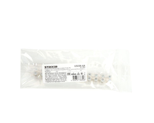 Колодка клеммная винтовая STEKKER, линейка 12 штук, полипропилен, LD227-10A DIY Колодка клеммная винтовая STEKKER, линейка 12 штук, полипропилен, LD227-10A DIY