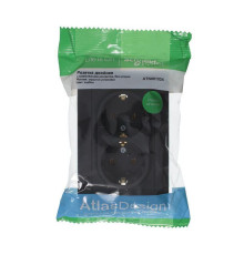 Розетка двойная 2К+З Systeme Electric AtlasDesign 16A 250V карбон ATN001024