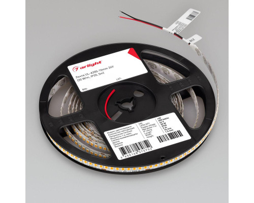 Светодиодная лента Arlight 20W/m 200Led/m 2835SMD теплый белый 5M UL-A200-10mm 24V Warm3500 037225