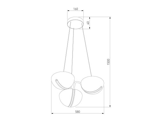 Подвесная светодиодная люстра Eurosvet Emisfero 50083/3 LED золото Подвесная светодиодная люстра Eurosvet Emisfero 50083/3 LED золото