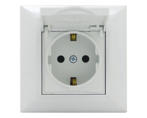 Розетка 2P+E Vesta-Electric Roma с крышкой белый FRZ00010103BEL Розетка 2P+E Vesta-Electric Roma с крышкой белый FRZ00010103BEL