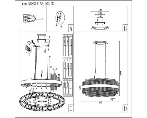 Подвесная люстра ST Luce Nitido SL1158.303.32