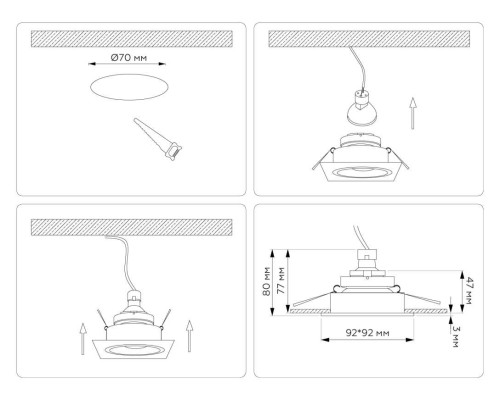 Светильник встраиваемый Ambrella Light TN102827 Светильник встраиваемый Ambrella Light TN102827